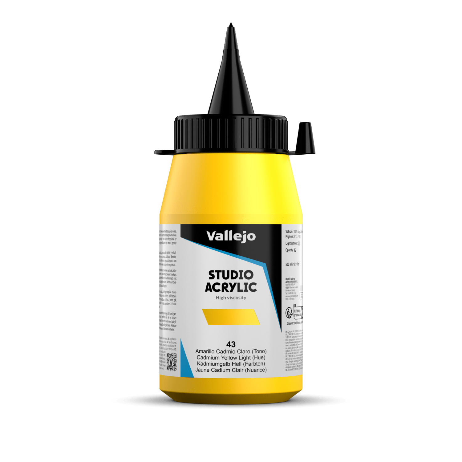 Vallejo Studio 500ml Cadmium Yellow Light (Hue)