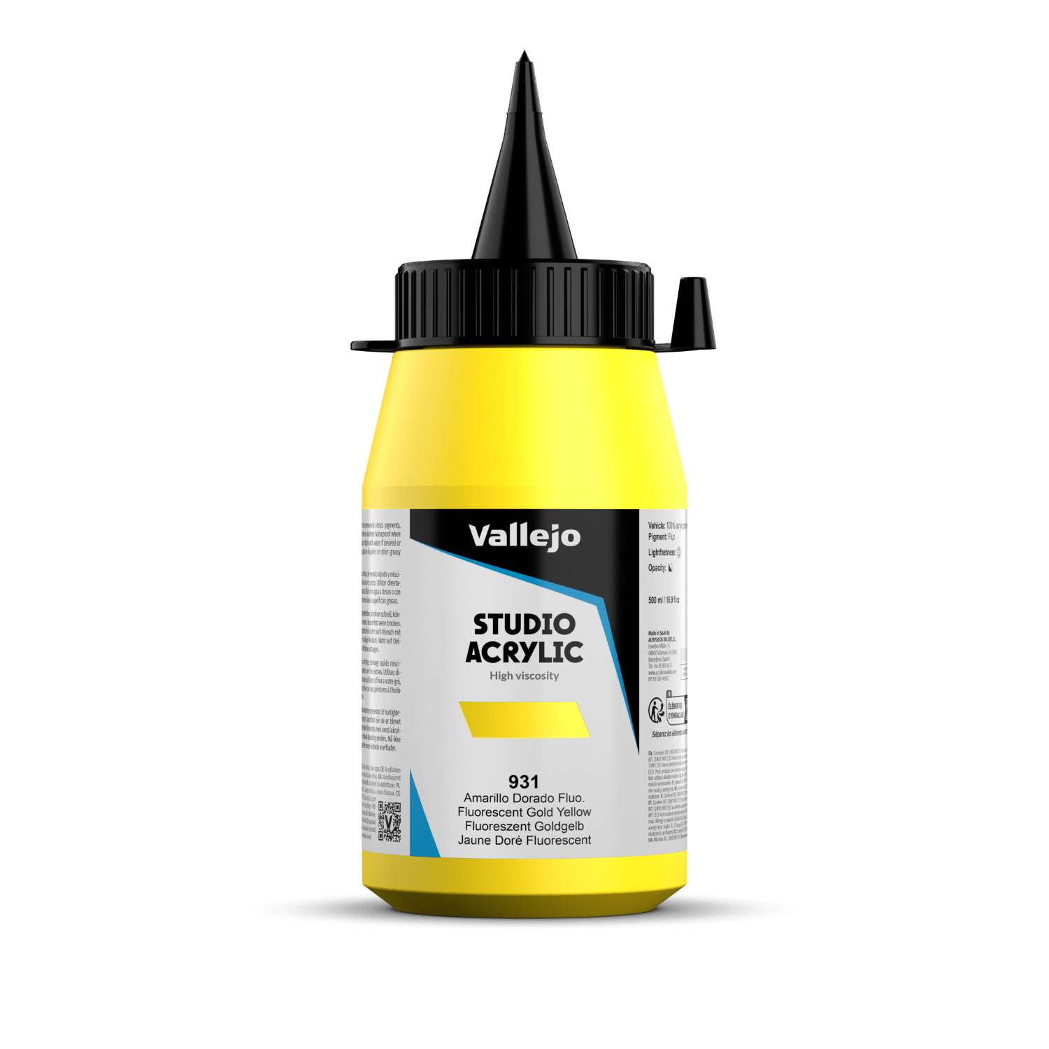 Vallejo Studio 500ml Fluorescent Gold Yellow