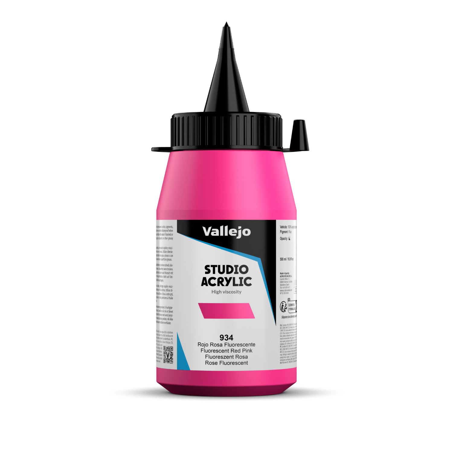 Vallejo Studio 500ml Fluorescent Red Pink