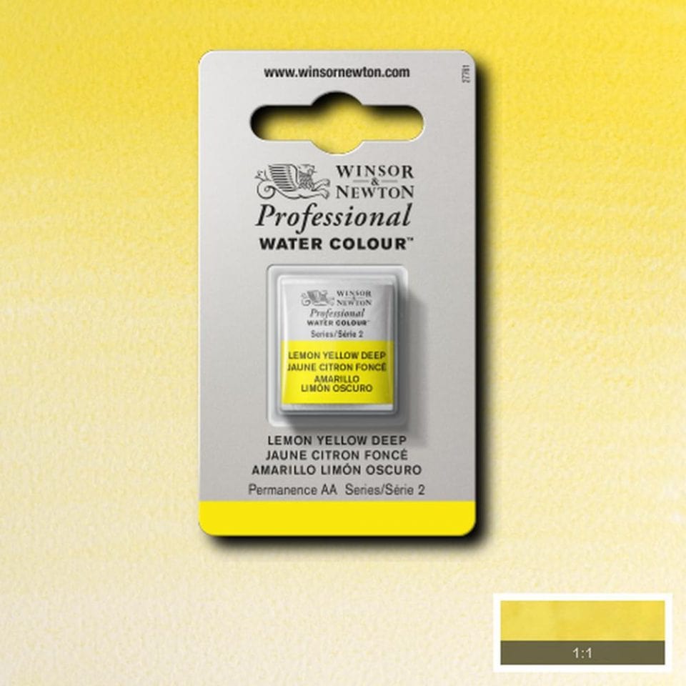 Winsor Newton 1/2 pans Lemon Yellow Deep