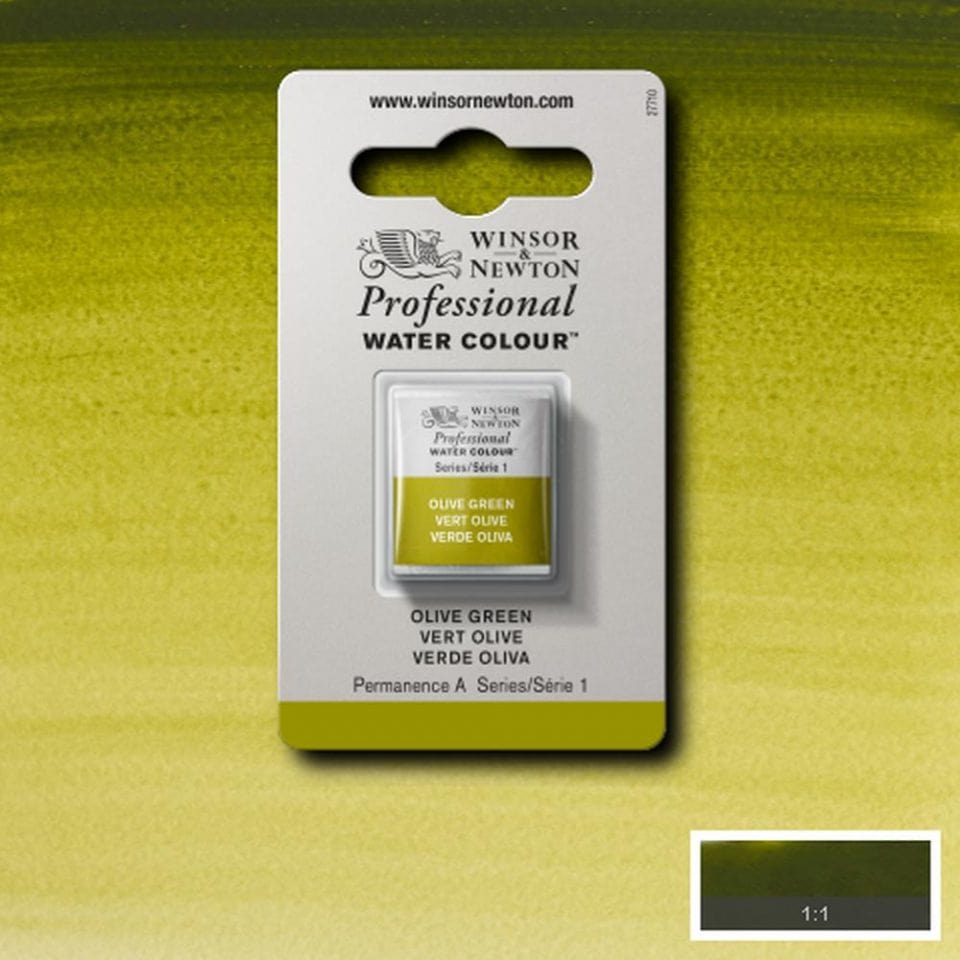 Winsor Newton 1/2 pans Olive Green