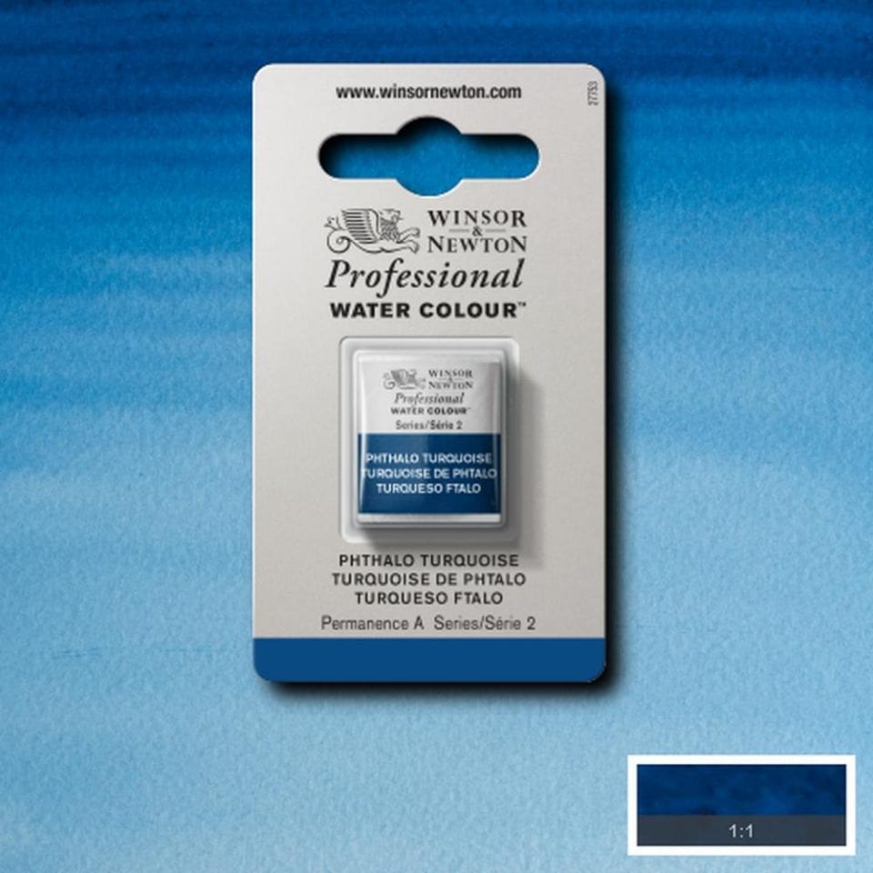 Winsor Newton 1/2 pans Phthalo Turquoise