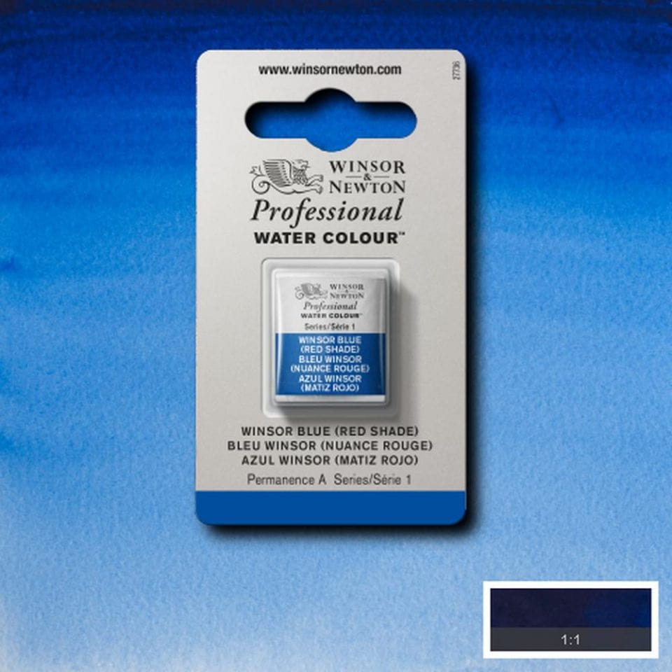 Winsor Newton 1/2 pans Winsor Blue (Red Shade)