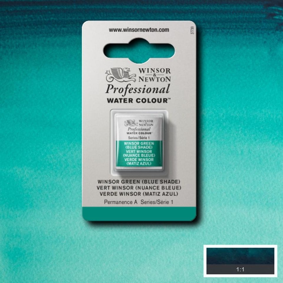 Winsor Newton 1/2 pans Winsor Green (Blue Shade)