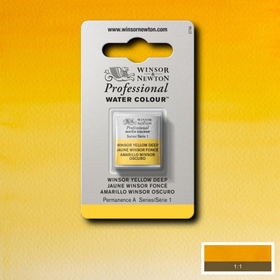 Winsor Newton 1/2 pans Winsor Yellow Deep