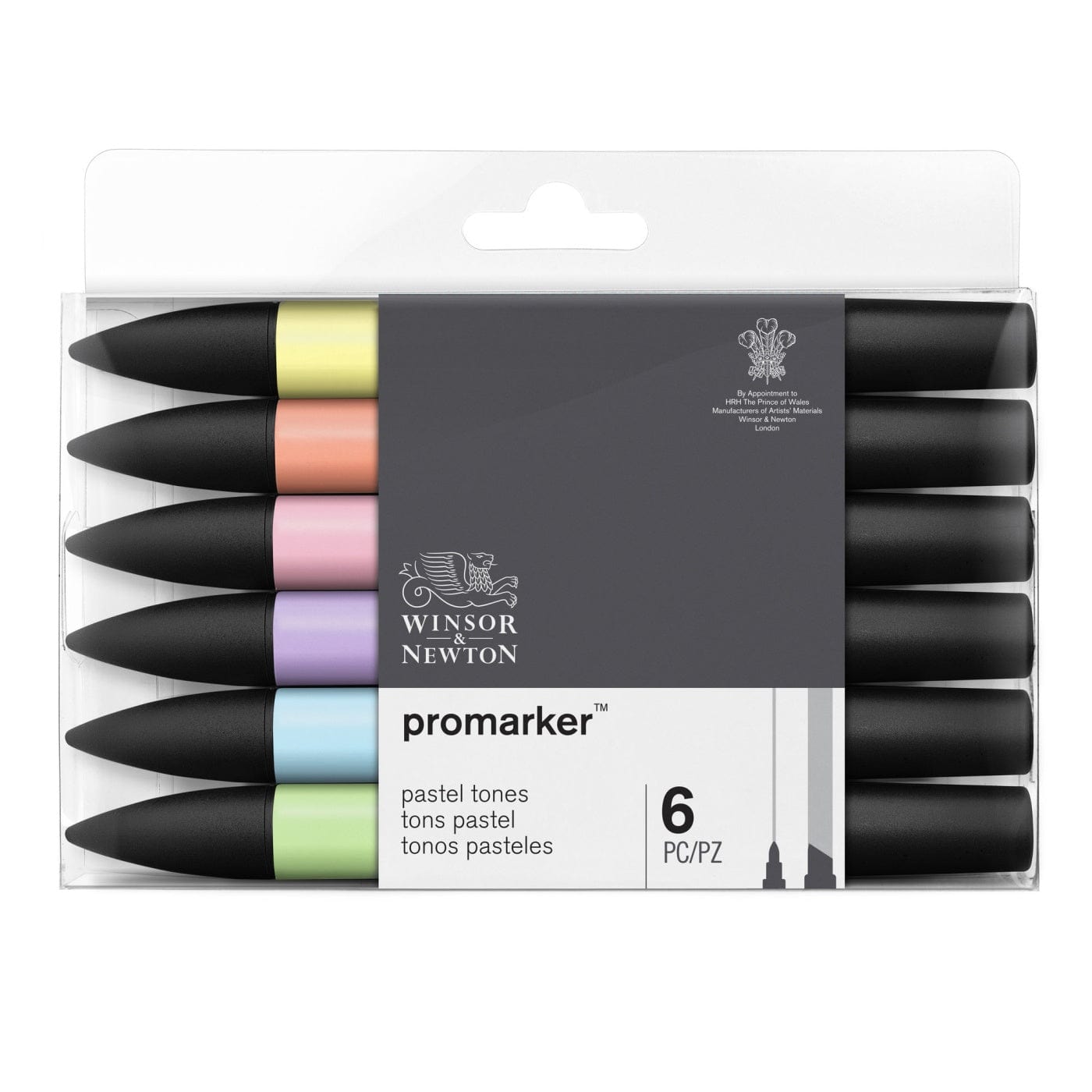 Winsor Newton Tegneartikler Promarker sæt 6 stk Pastel Tones